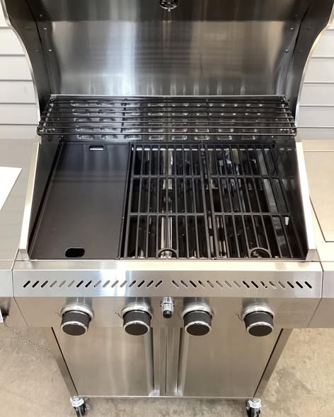 R.W.FLAME 42,000 BTU 4-Burner Propane Gas Stainless Steel Grill with Side Stand and Wheels