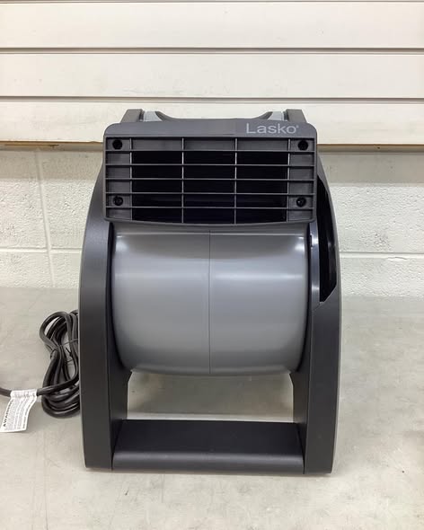 Lasko Pivoting 11.2 in. 3 Speed High Velocity Blower Fan for Home, Job Site in Gray, 375 CFM, 2 120V Outlets, Circuit Breaker