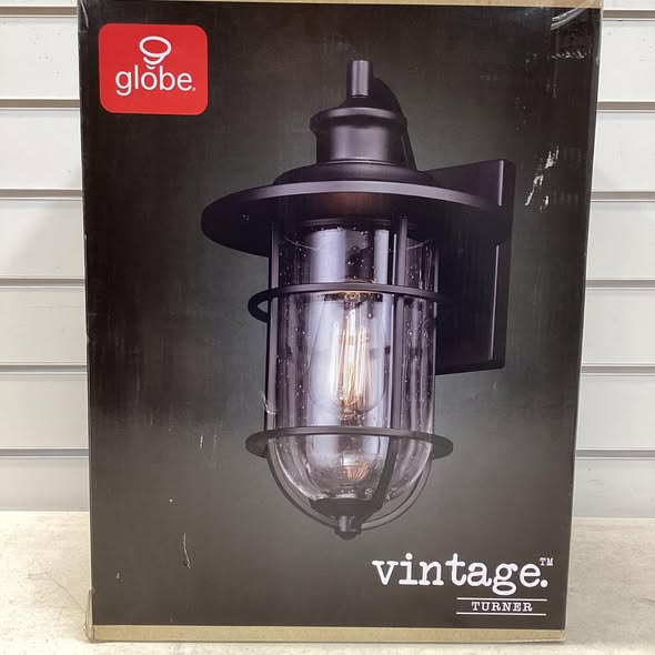 Globe Electric Vintage 1-Light Natural Black Turner Wall Sconce