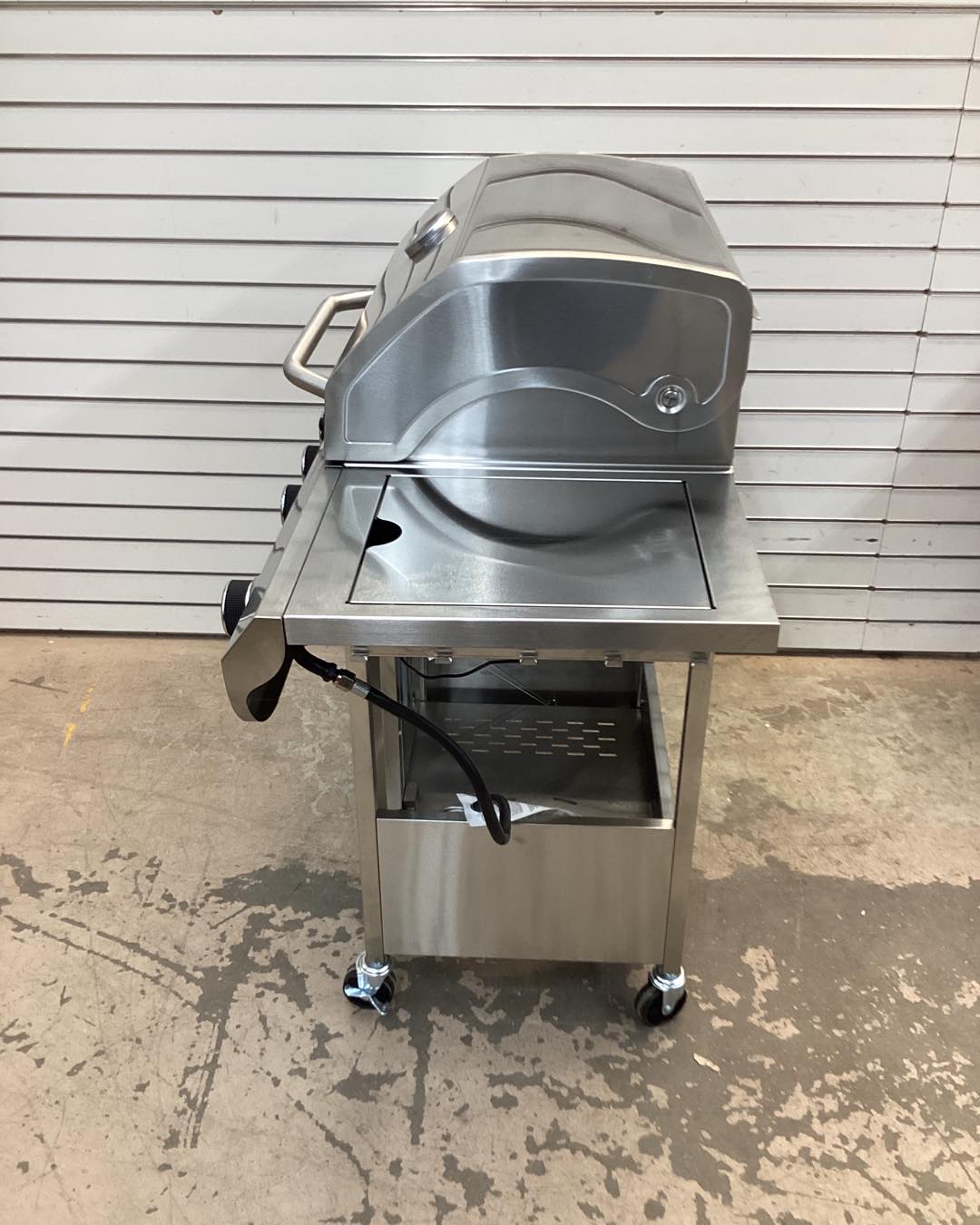 R.W.FLAME 42,000 BTU 4-Burner Propane Gas Stainless Steel Grill with Side Stand and Wheels