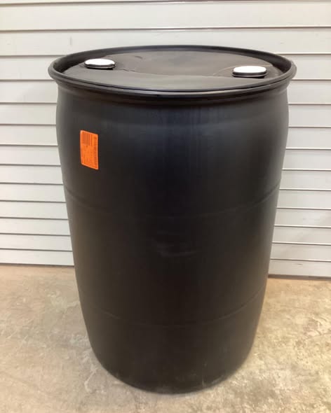 55 Gal. Black Industrial Plastic Drum