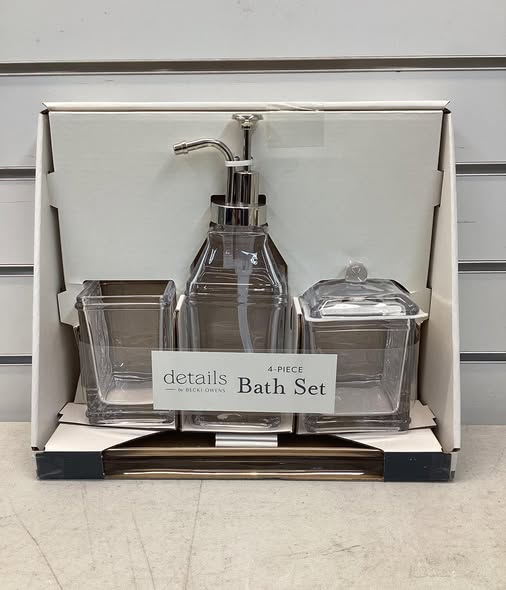new details by Becki Owens 4-Piece Glass Bath Accessory Set Model: Apana