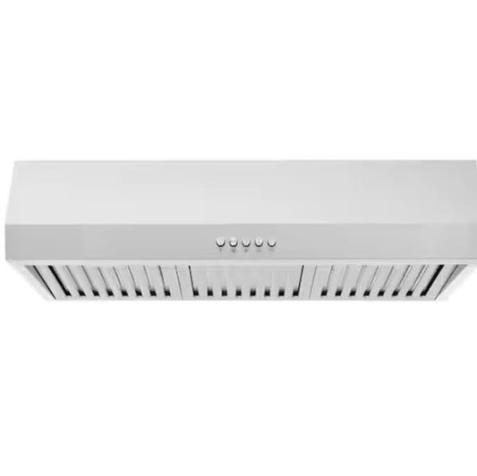 Vissani Sarela 30 in. W x 7 in. H 500CFM Convertible Under Cabinet Range Hood in Stainless Steel with LED Lights and Filter