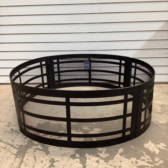 36 in. Metal Wood Burning Outdoor Fire Pit Ring Round Lattice Campfire Ring for Outdoor Camping