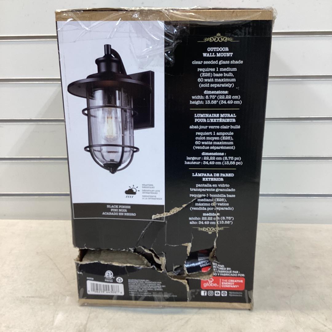 Globe Electric Vintage 1-Light Natural Black Turner Wall Sconce