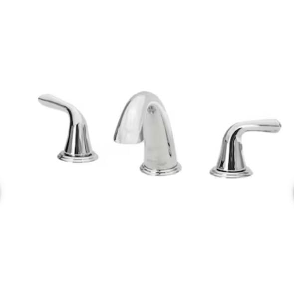 Project Source Dover Chrome Widespread 2-handle WaterSense Mid-arc Residential Handle Bathroom Sink Faucet with Drain