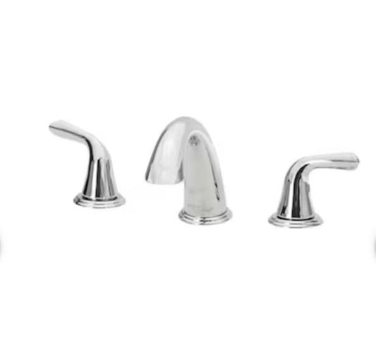 Project Source Dover Chrome Widespread 2-handle WaterSense Mid-arc Residential Handle Bathroom Sink Faucet with Drain