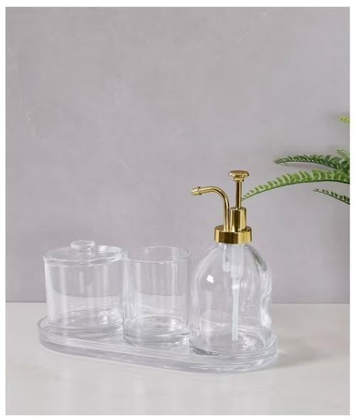 details by Becki Owens 4-Piece Glass Bath Accessory Set Model: Carve