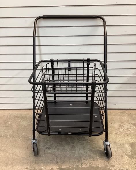 Milwaukee Heavy-Duty Steel Shopping Cart with Accessory Basket in Black