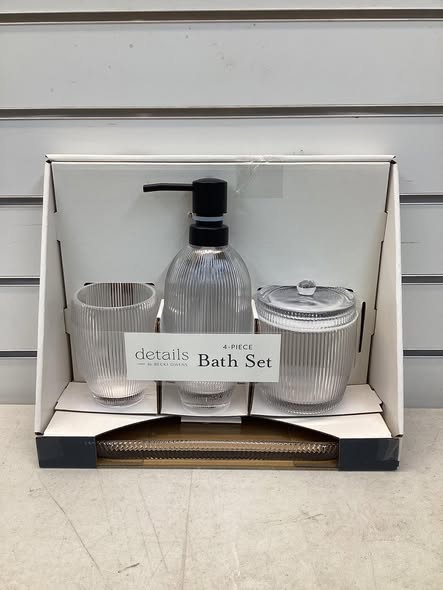 details by Becki Owens 4-Piece Glass Bath Accessory Set Model: New Ridge