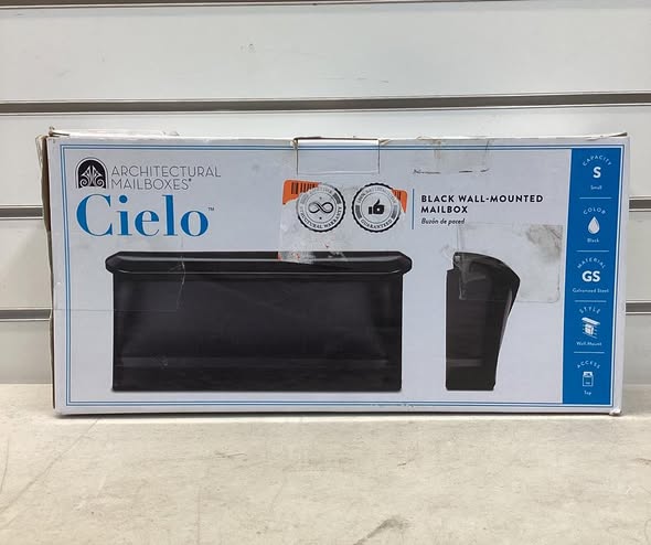 Architectural Mailboxes Cielo Black, Small, Steel, Wall Mount Mailbox