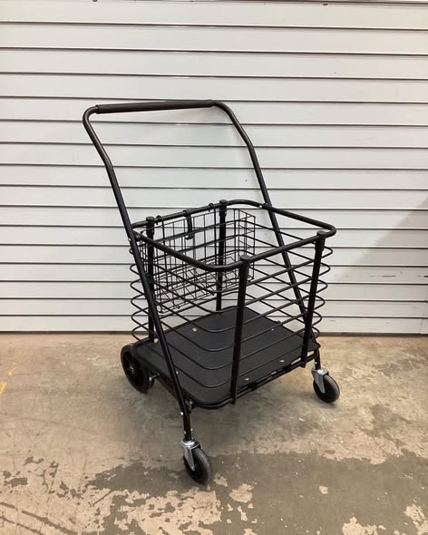 Milwaukee Heavy-Duty Steel Shopping Cart with Accessory Basket in Black