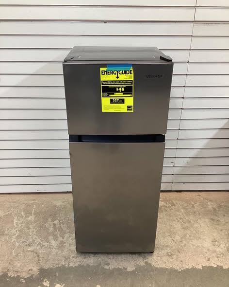 Vissani 4.5 cu. ft. 2-Door Mini Refrigerator in Platinum Steel with Freezer