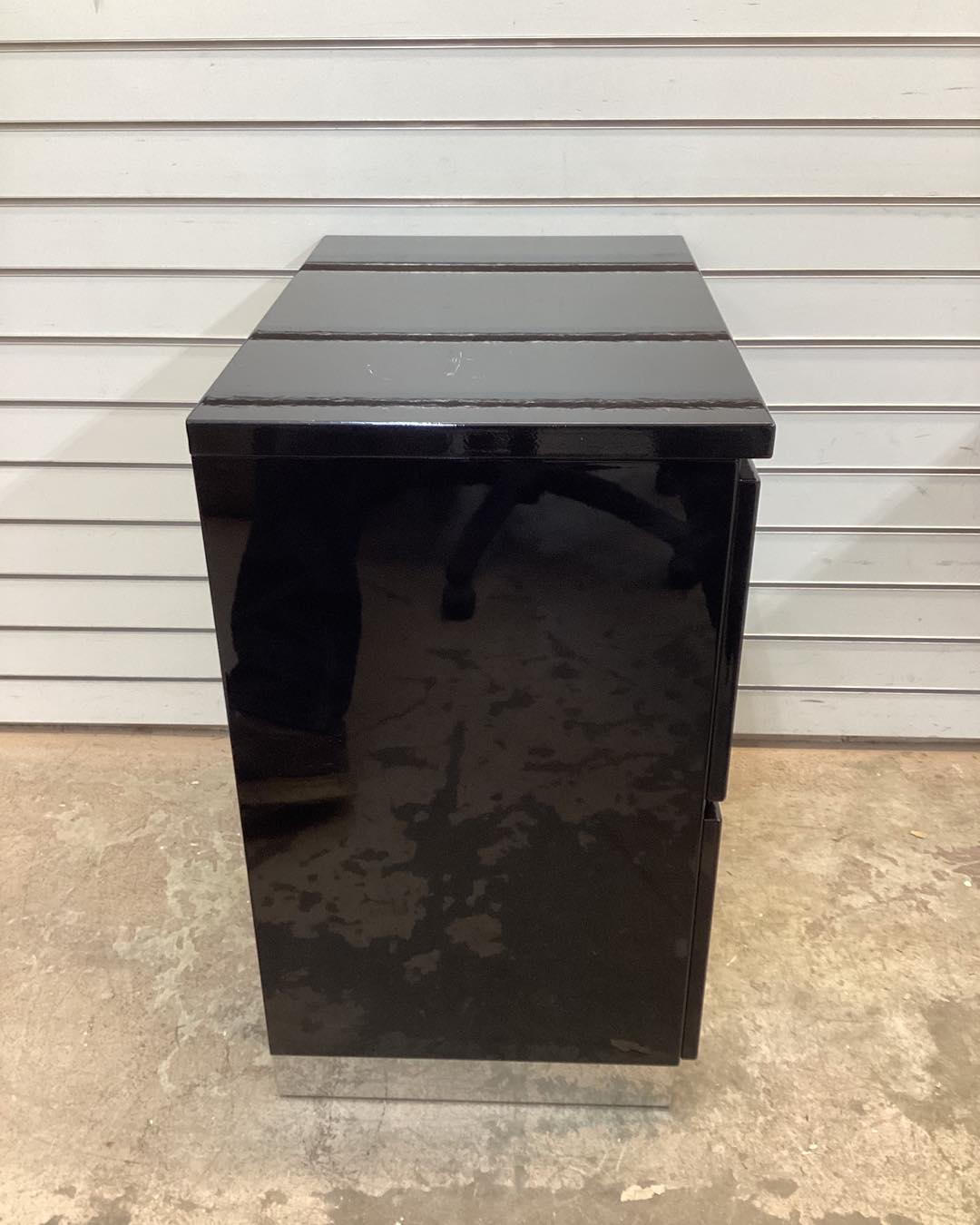 Shorehaven 2-Drawer Black and Chrome 26.38 in. H x 23.25 in. W x 15.38 in. D Nightstand with USB Plug