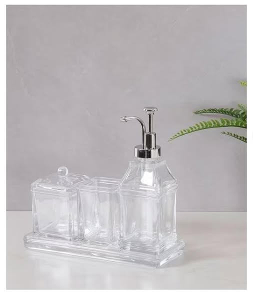 new details by Becki Owens 4-Piece Glass Bath Accessory Set Model: Apana