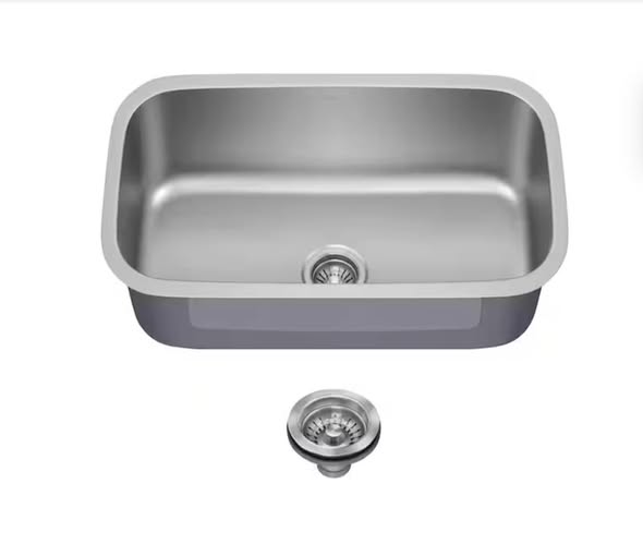 KRAUS Premier Undermount Stainless Steel 31 in. Single Bowl Kitchen Sink