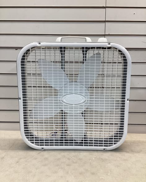 Lasko 20 in. 3 Speed Air Circulating Box Fan for Home in White with Save Smart Technology, 1820 CFM and Carry Handle