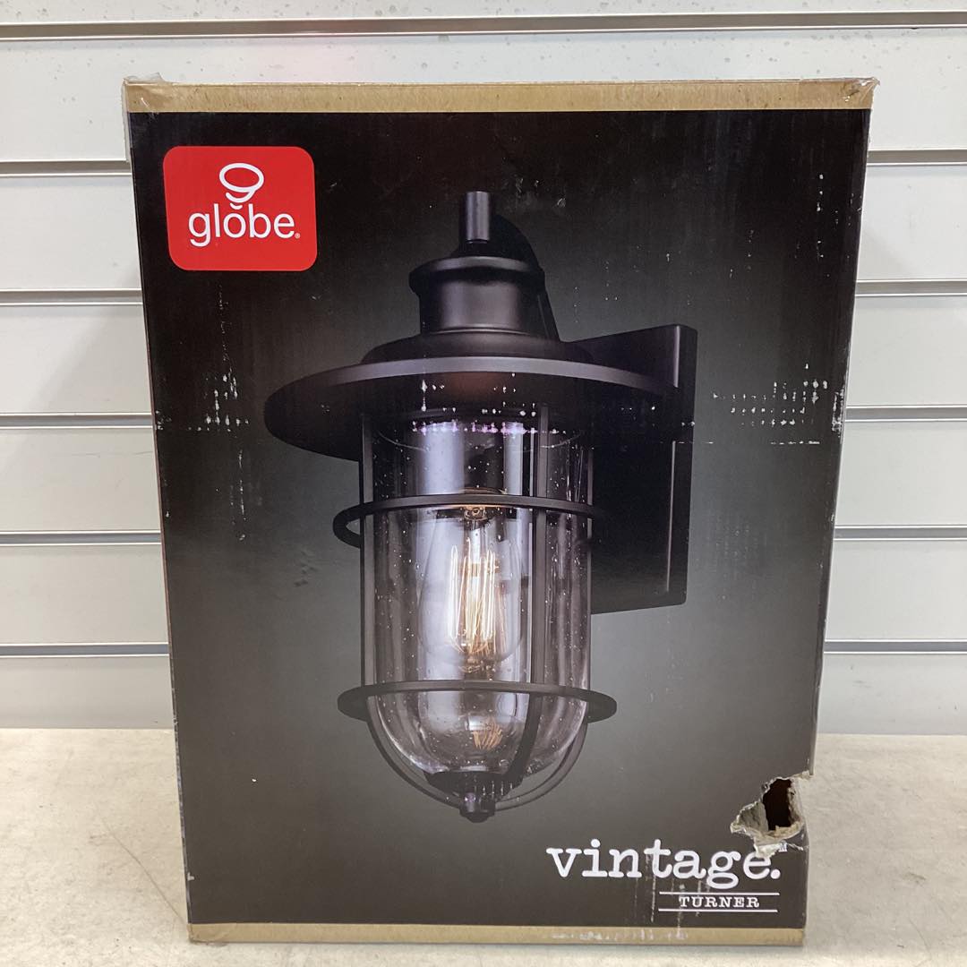 Globe Electric Vintage 1-Light Natural Black Turner Wall Sconce