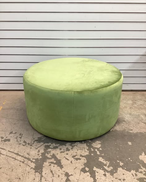 CHRISTOPHER KNIGHT HOME Olive Green Velvet Round Accent Ottoman