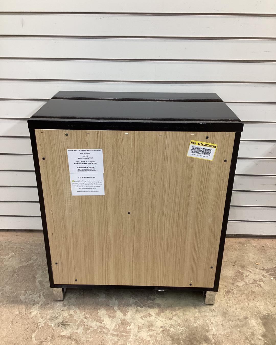 Shorehaven 2-Drawer Black and Chrome 26.38 in. H x 23.25 in. W x 15.38 in. D Nightstand with USB Plug