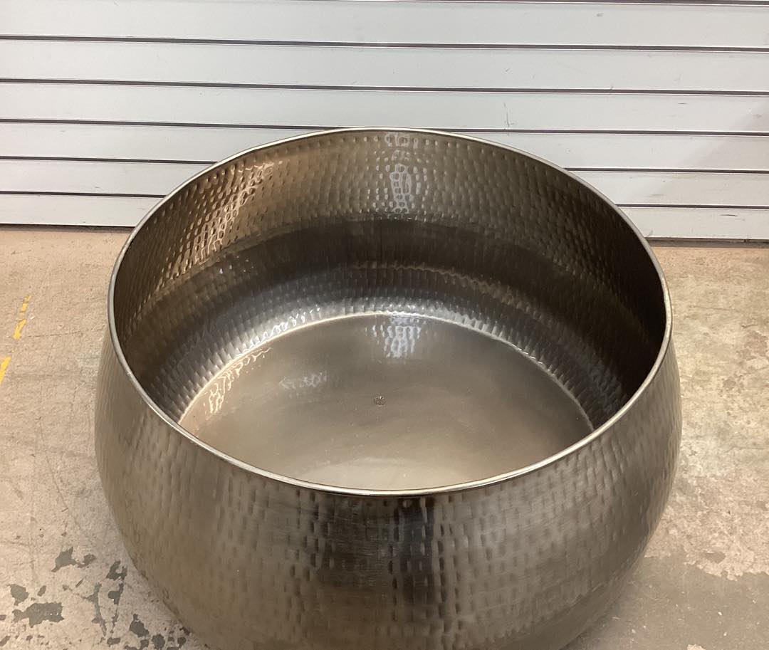 Home Decorators Collection Calluna 30 in. Silver Medium Round Metal Coffee Table with Lift Top Storage