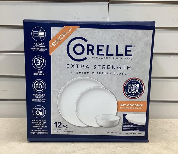 Corelle 12-Piece Modern Round Dinnerware Set