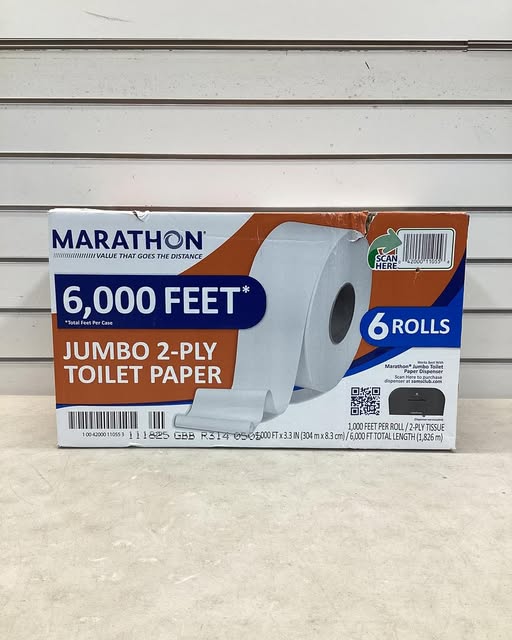Marathon Jumbo Roll 2-Ply White Toilet Paper 6 rolls, 1000 ft./roll