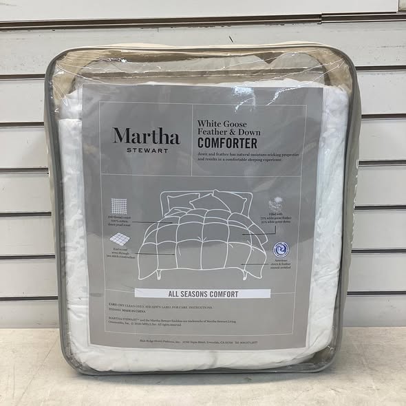 Martha Stewart Goose Feather and Down Comforter and Pillow Set, White, Twin Size