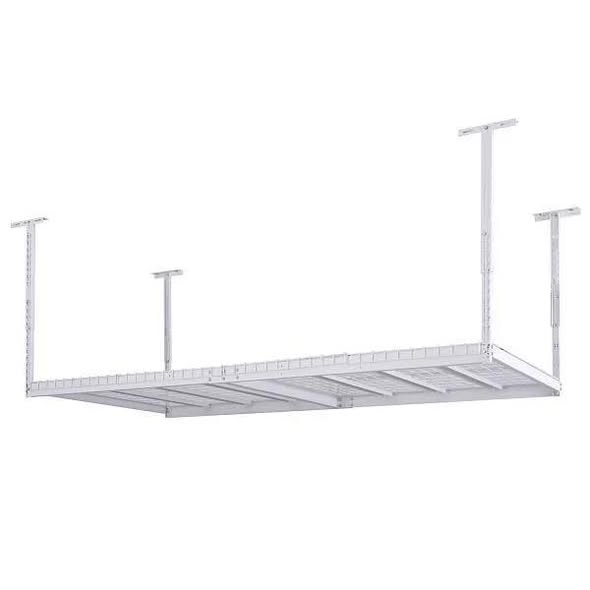 Husky Adjustable Height Garage Overhead Ceiling Storage Rack White ...