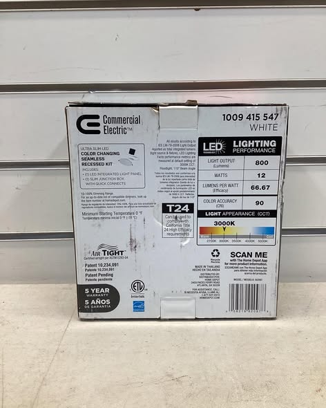 Commercial Electric Infiniedge Integrated LED 6 in Round Adj Color Temp Canless Recessed Light for Kitchen Bath Living rooms, White