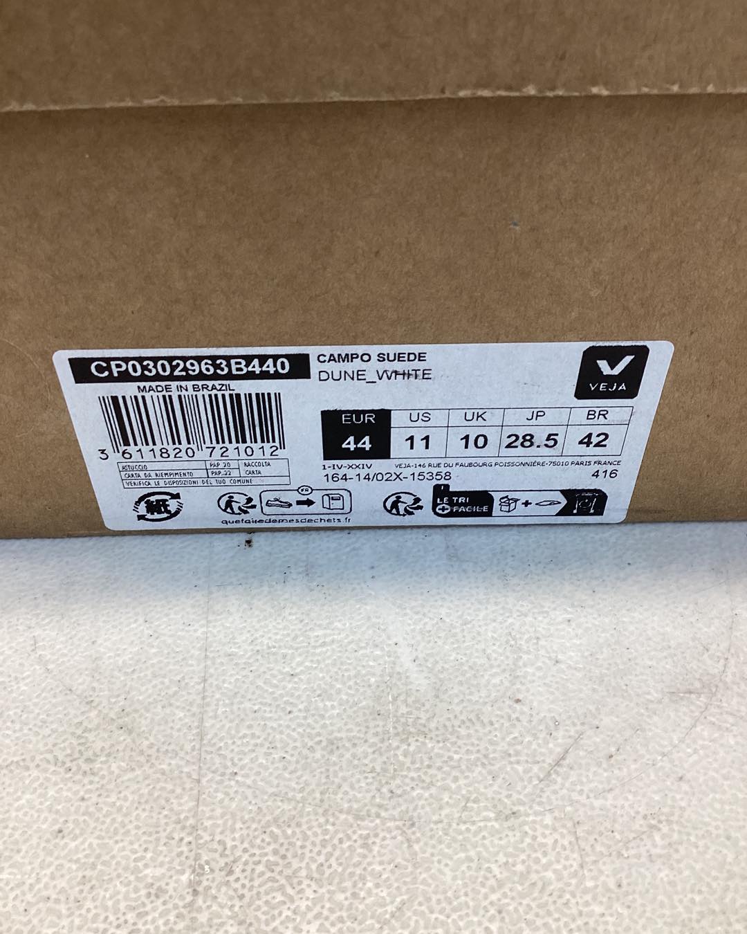 Veja Men's Campo Leather Sneaker Size 11