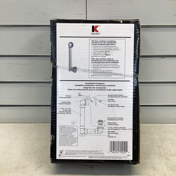 Keeney Foot Lok Stop 1-1/2 in. D Chrome PVC Bath Drain
