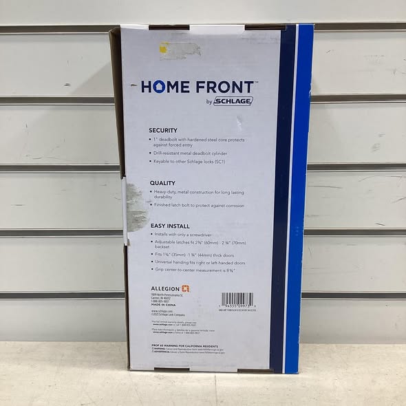 Home Front by Schlage Nobleton-Kenley Aged Bronze Exterior Single-Cylinder Deadbolt and Keyed Entry Door Handleset