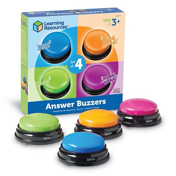 Learning Resources Answer Buzzers - 4pk: Teaching Aid, Educational Tools for Kindergarten & Preschool