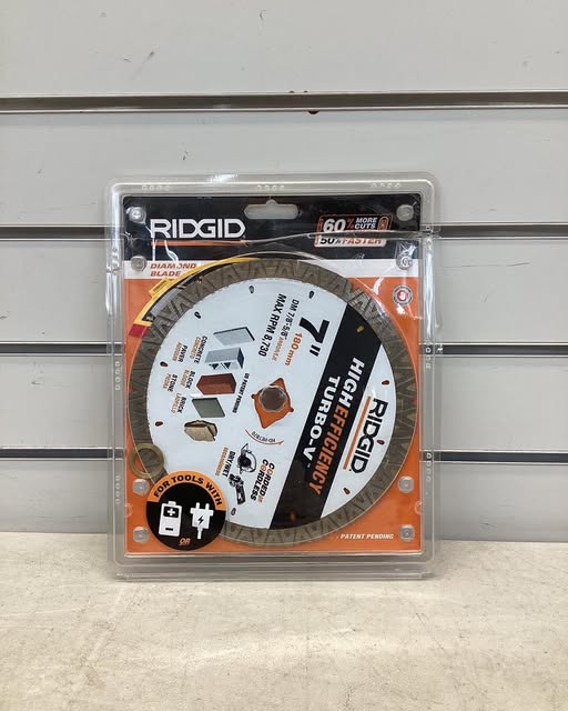 RIDGID TURBO-V 7 In. Turbo Rim Diamond Blade for Masonry High Efficiency Cutting