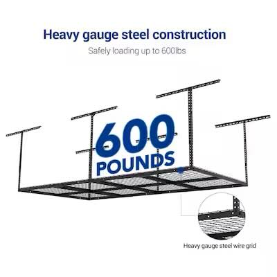 Fleximounts Adjustable Height Overhead Garage Storage 600-lb in Black Steel ( 48-in W x 96-in D )
