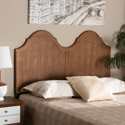 Baxton Studio Tobin Full Size Arched Headboard in Ash Walnut Finish Wood