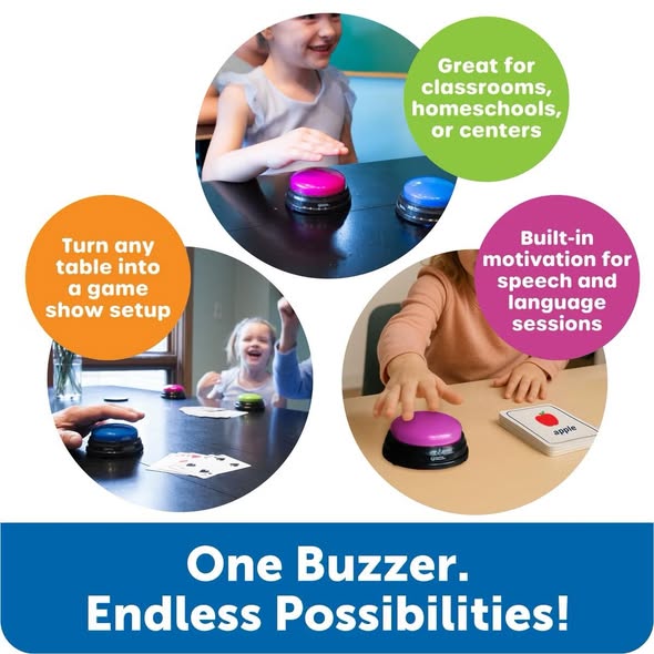 Learning Resources Answer Buzzers - 4pk: Teaching Aid, Educational Tools for Kindergarten & Preschool