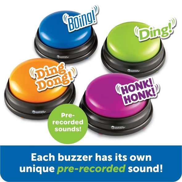 Learning Resources Answer Buzzers - 4pk: Teaching Aid, Educational Tools for Kindergarten & Preschool