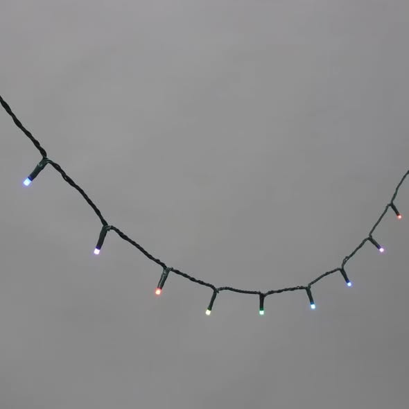 200ct Philips ChromaBright LED App Controlled Concave String Lights with RGB LED's, Green Wire, Indoor/Outdoor