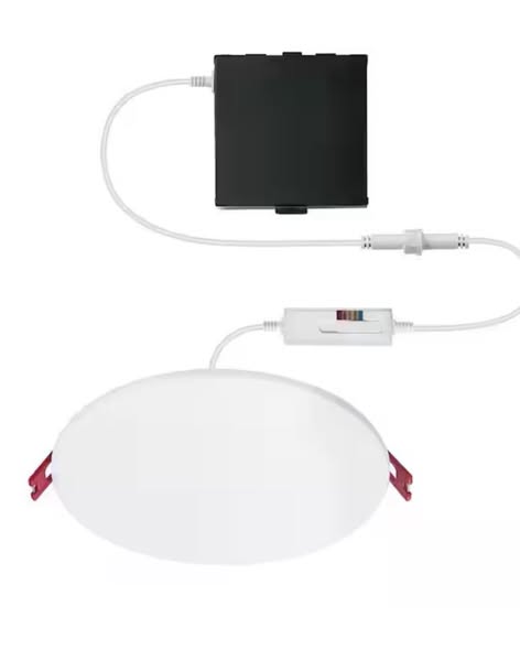 Commercial Electric Infiniedge Integrated LED 6 in Round Adj Color Temp Canless Recessed Light for Kitchen Bath Living rooms, White