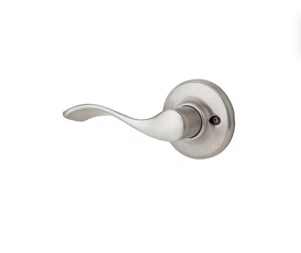 Kwikset Balboa Satin Nickel Left-Handed Half-Dummy Door Handle featuring Microban Technology