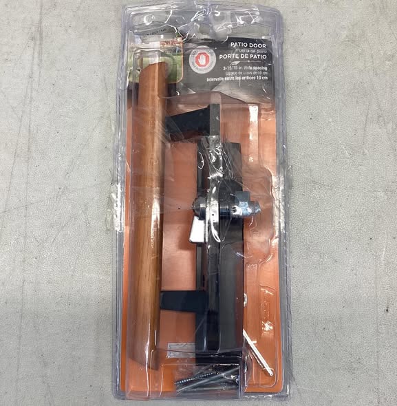 Prime-Line Black Diecast with Hardwood Handle Surface Hook Sliding Patio Door Pull