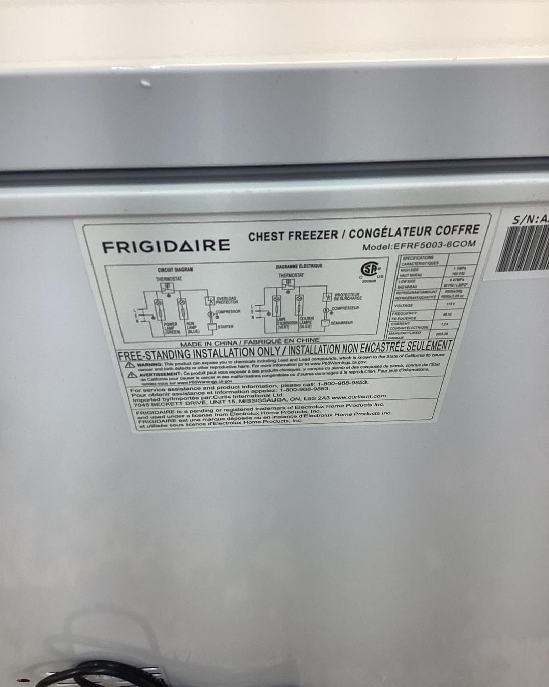 Frigidaire 5.0 Cu. ft. Chest Freezer, White