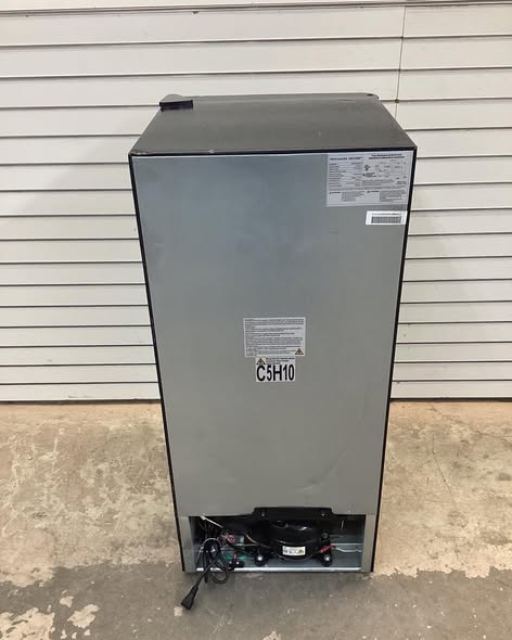 Frigidaire 4.5 cu. ft. 2 Door Mini Fridge in Chrome Trim and Platinum Design with Freezer and Manual Defrost