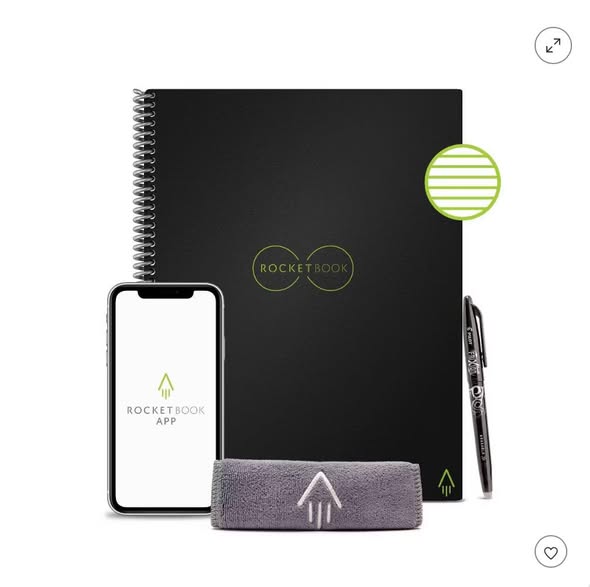 Rocketbook Core Smart Spiral Reusable Notebook Lined 32 Pages 8.5"x11" Letter Size Eco-Friendly Notebook