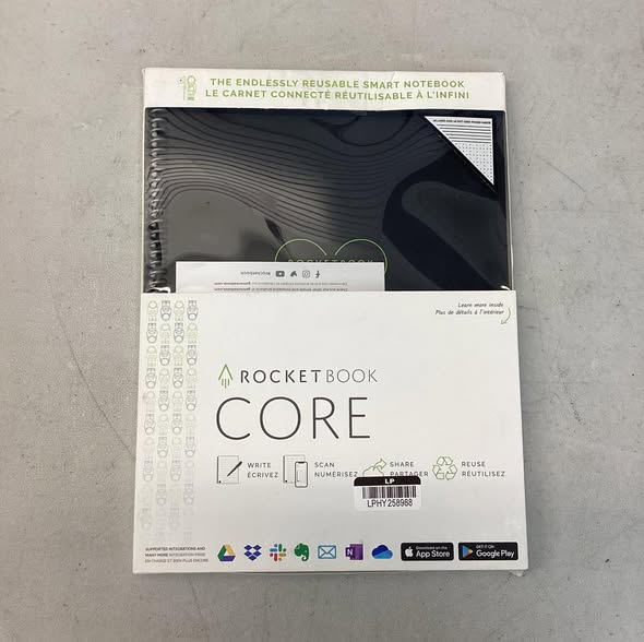 Rocketbook Core Smart Spiral Reusable Notebook Lined 32 Pages 8.5"x11" Letter Size Eco-Friendly Notebook