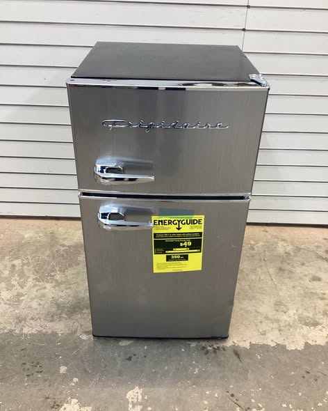 Frigidaire 3.2 cu. ft. Retro 2-Door Mini Refrigerator in Platinum Design with Top Freezer