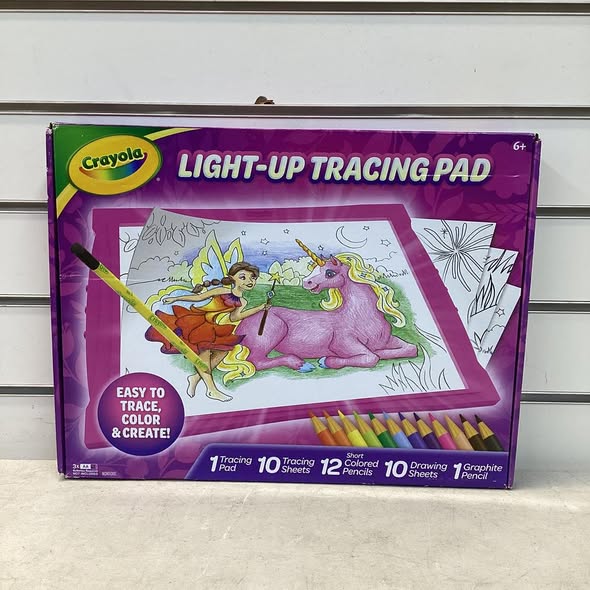 Crayola Light Up Tracing Pad Pink: Creative Drawing Kit for Kids, Includes Colored Pencils & Paper