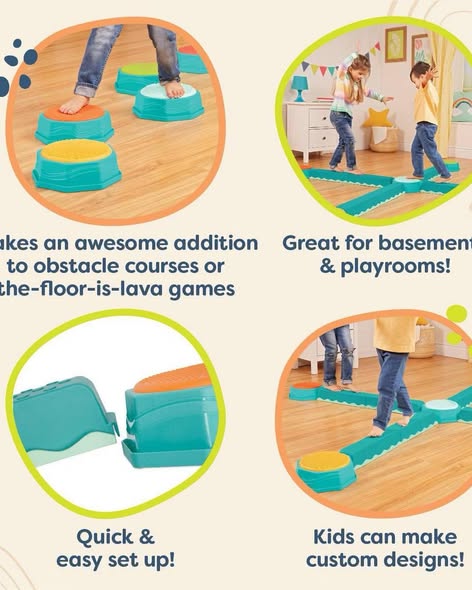 B. toys Sensory Balance Beams for Active Play Balance and Build Set